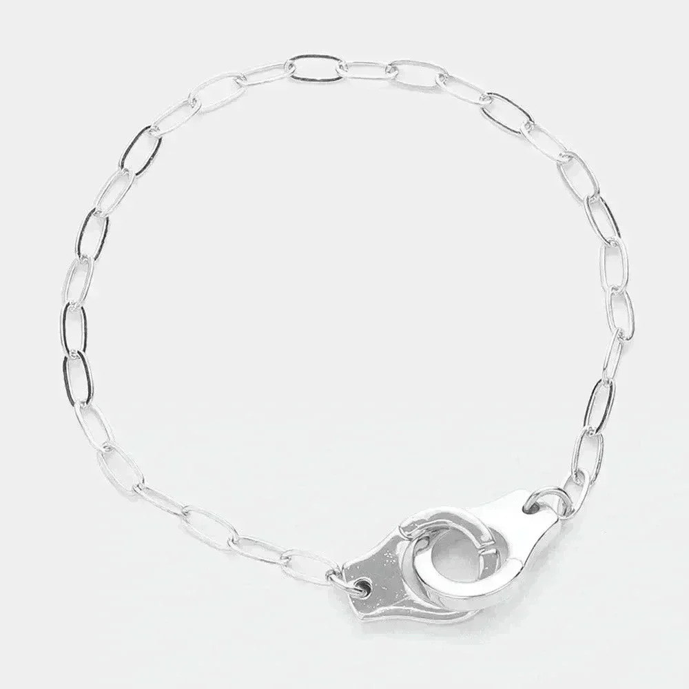 Handcuff Bracelet Rhodium